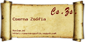 Cserna Zsófia névjegykártya